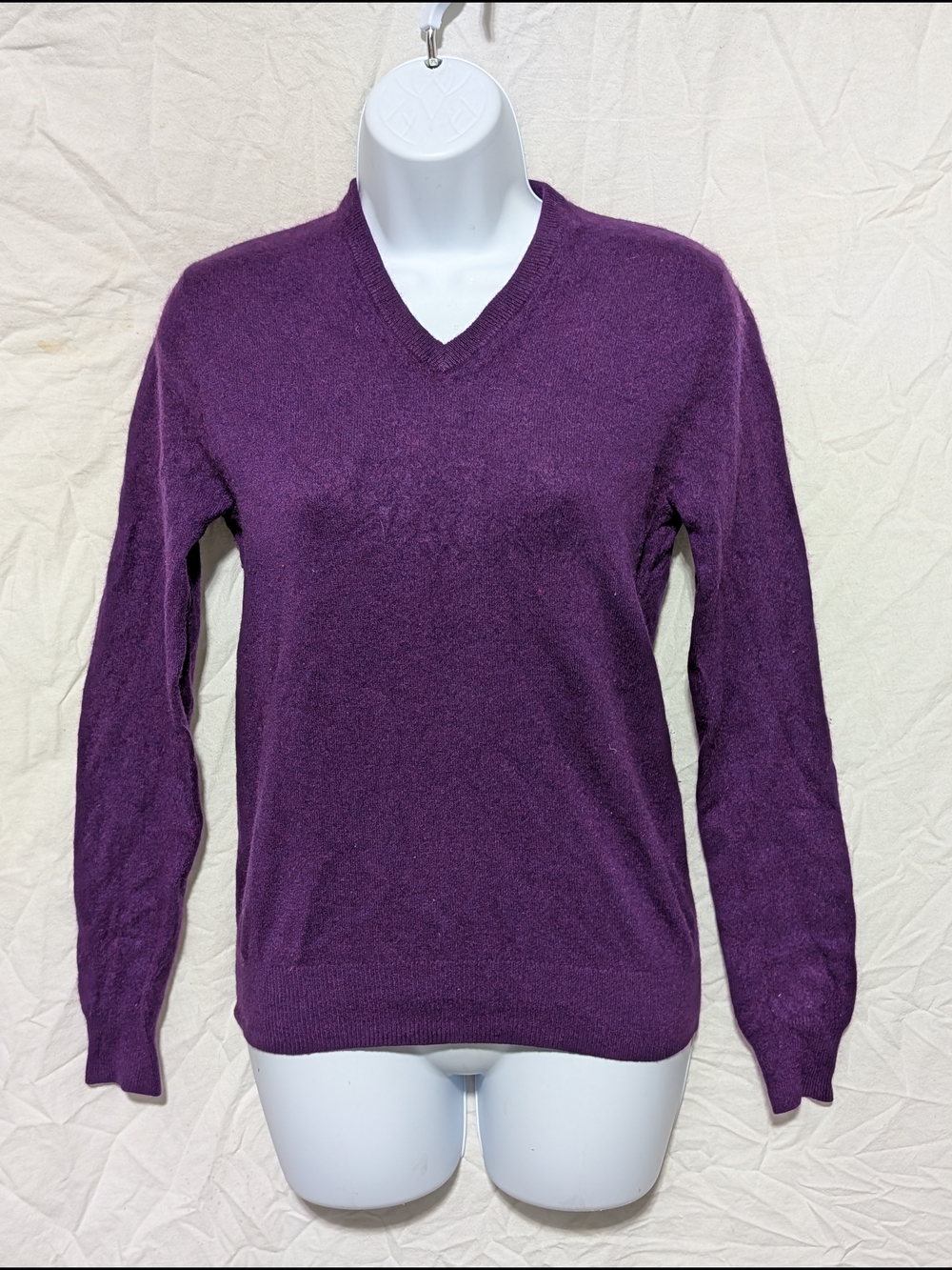 J. Crew 100% Cashmere V-Neck Purple Sweater